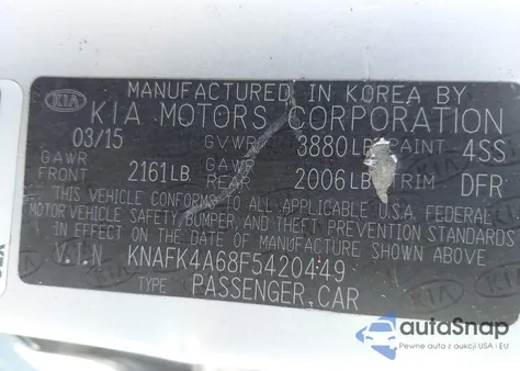 2015 Kia Forte Lx from USA, damaged, VIN KNAFK4A68F5420449